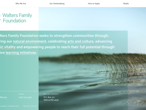 Walters Family Foundation Website + Case Studies